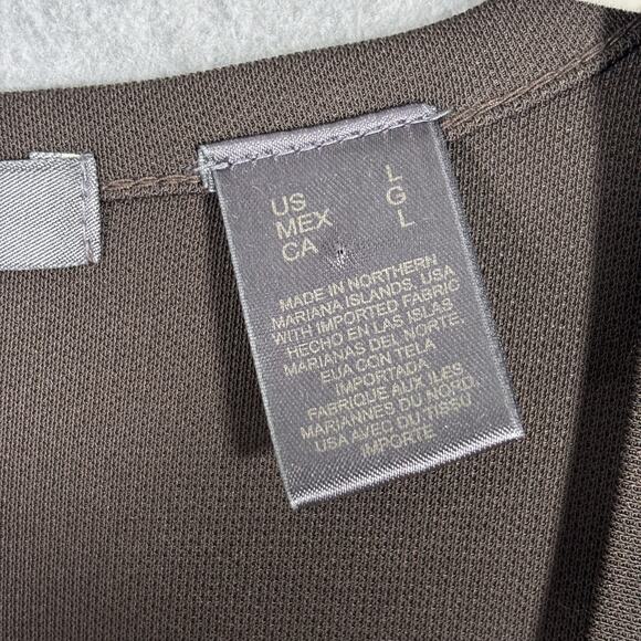 Liz Claiborne Top Large Tunic Slinky Flowy Long Career Neutral Lagenlook ** - Picture 5 of 13